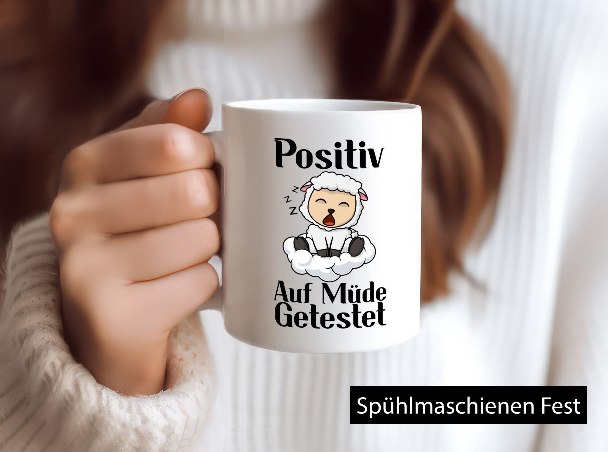 Positiv auf müde getestet | Schlaf Schaf Schlafen Geschenkidee Humor Tasse