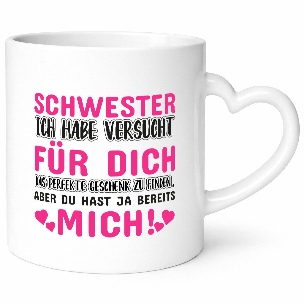 Schwester Tasse | lustiger Spruch Geschwisterliebe v2 Humor Geschenkidee