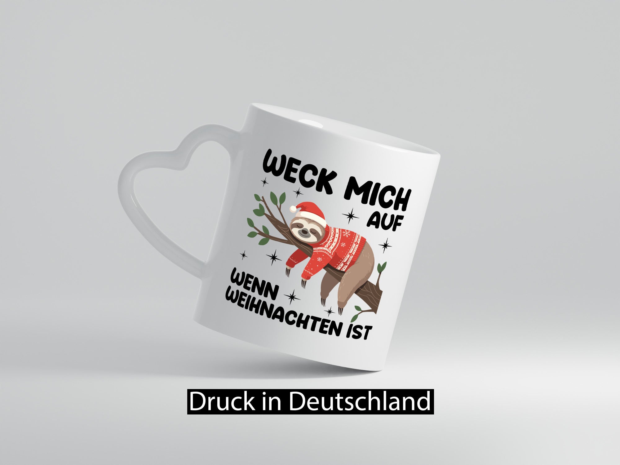 Weck mich auf wenn Weihnachten ist | v2 Humor Geschenkidee Tasse