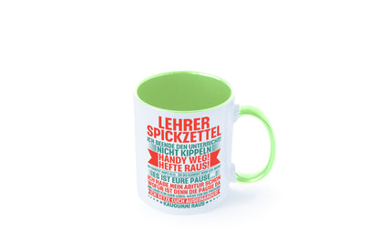 Lehrer Spickzettel | Beruf Tasse lustiger Spruch vl4 lustig Arbeit Kollegen