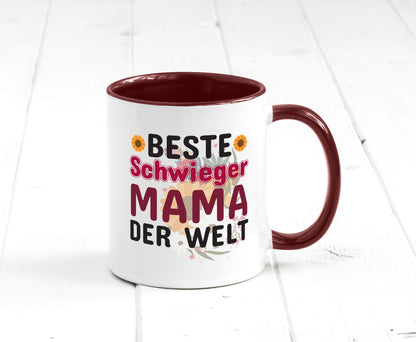 Beste Schwiegermama | Schwiegermutter Tasse Blumen Humor Familie Geschenkidee