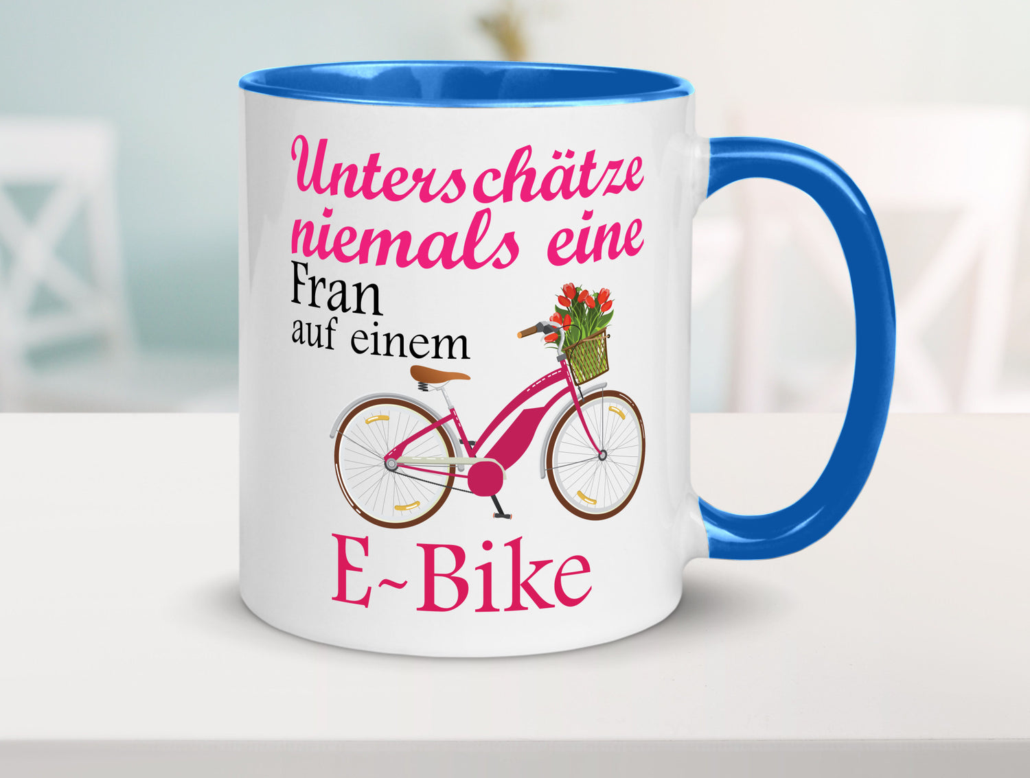 Unterschätze niemals eine Frau | E-Bike Sport Rad fahren lustig Humor
