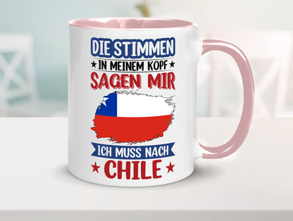 Chile | Urlaub Stimmen in meinem Kopf Traumland Geschenkidee Humor Tasse