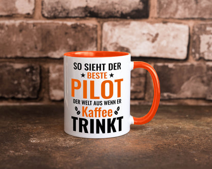 Kaffee trinkt: Pilot | Flugzeug Piloten lustiger Spruch Geschenk Humor