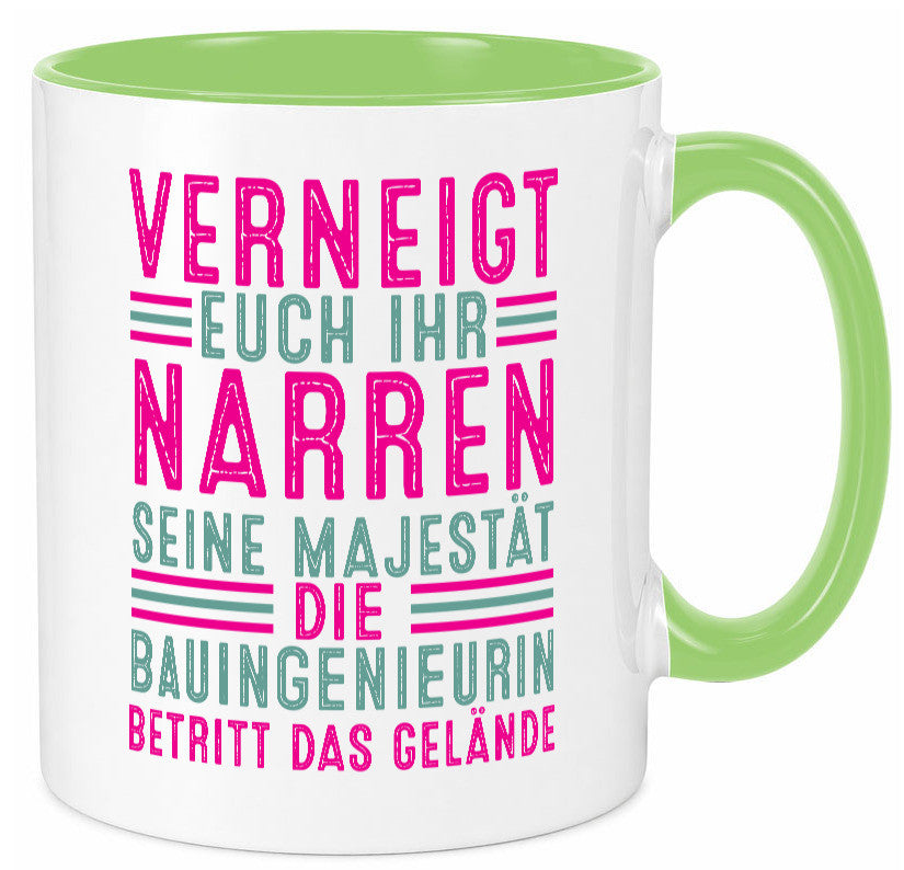 Verneigt euch: Bauingenieurin | Ingenieurin Geschenkidee Humor Tasse