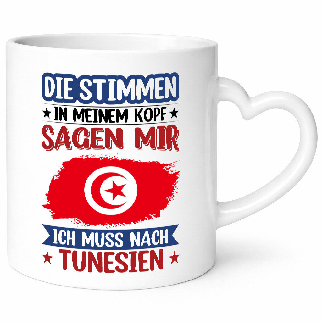 Tunesien | Urlaub Stimmen in meinem Kopf Traumland v2 Geschenkidee Humor Tasse