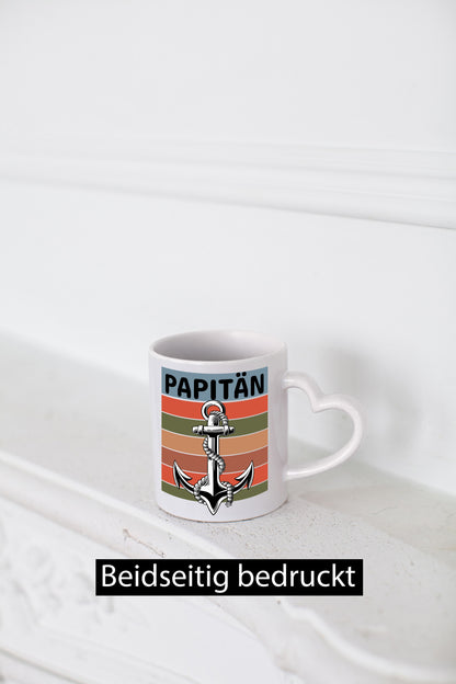 Papitän | Spruchtasse Vatertag Geburtstag Papa lustig Familie Geschenkidee