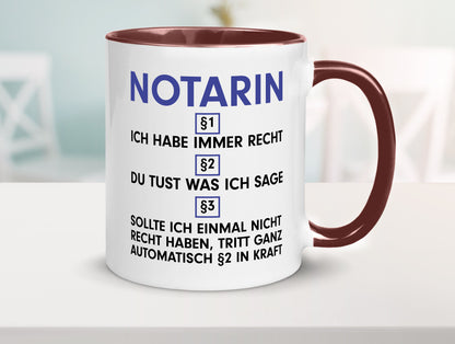 Ich habe immer Recht Notarin | Juristin v2 lustiger Spruch Geschenk Humor