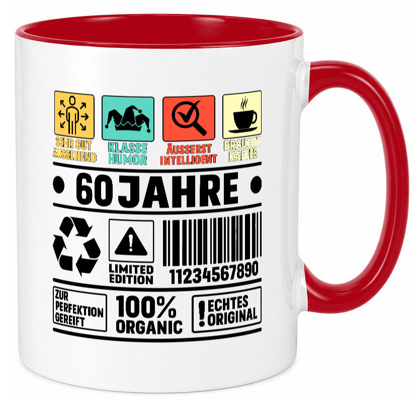 60. Geburtstag | 60 Jahre Humor Limited Edition Geschenkidee Tasse