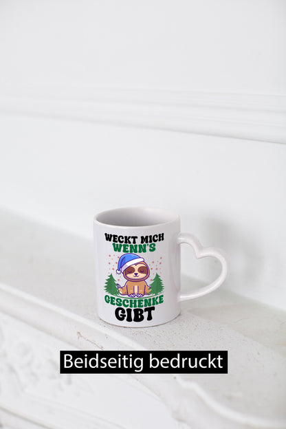 Weck mich auf wenn´s Geschenke gibt | Weihnachten Faultier lustiger Spruch