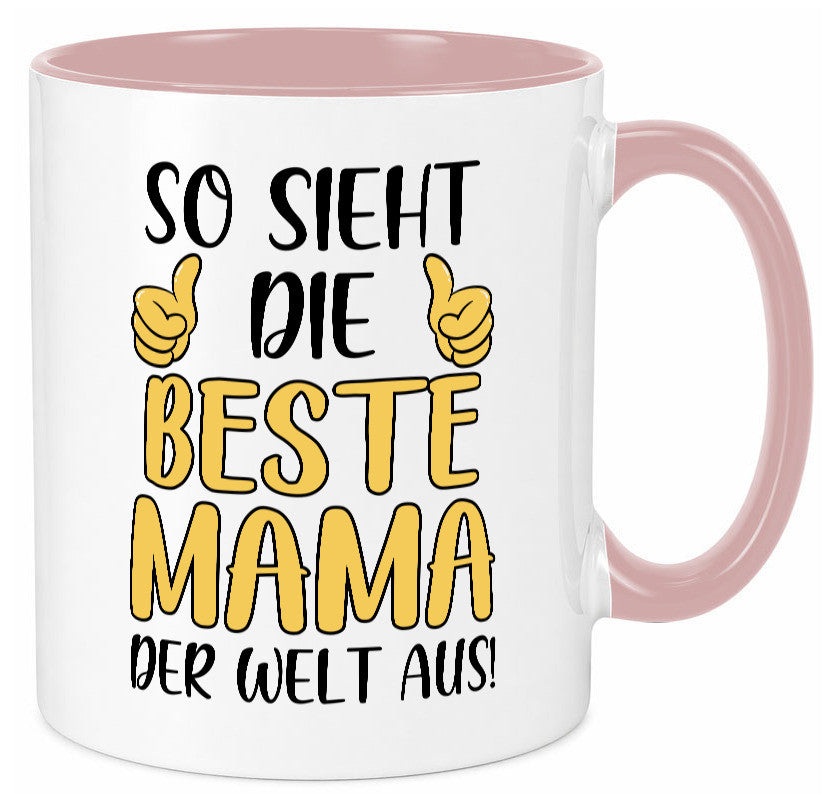 Beste Mama der Welt | Daumen hoch Geschenk Familie Geschenkidee lustiger Spruch Tasse