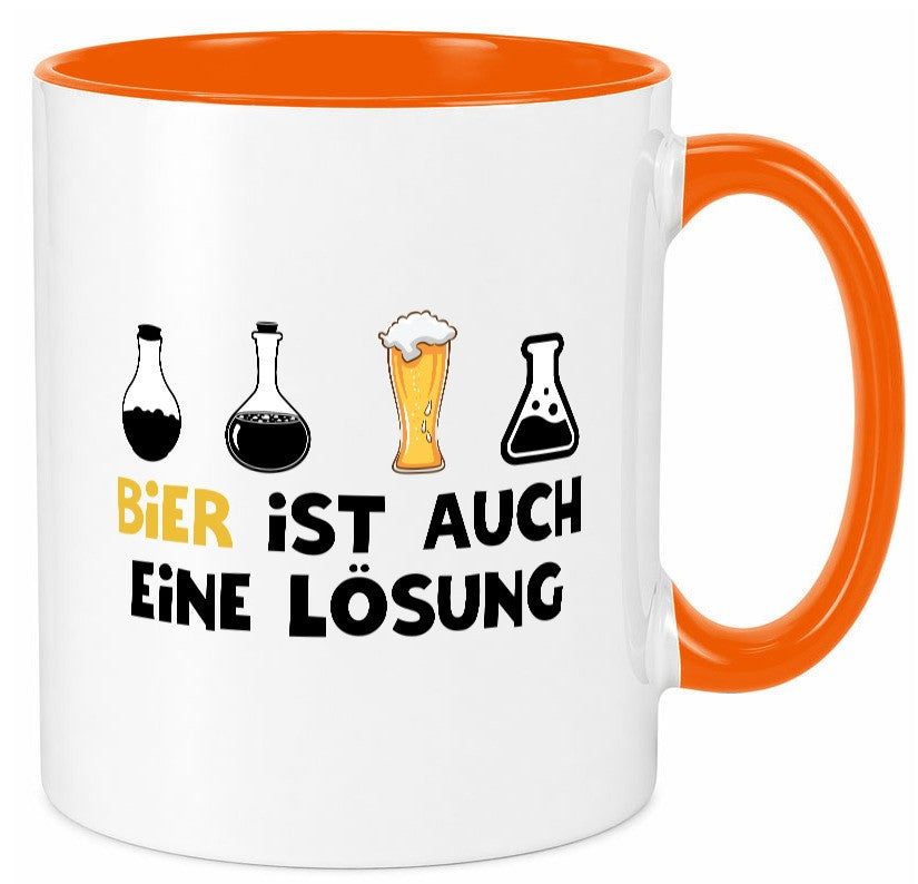 Bier ist auch eine Lösung | Bierliebhaber Biertrinker Geschenk Humor Tasse