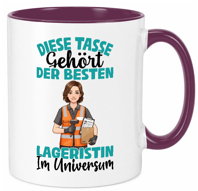 Im Universum: Lageristin | Beruf Lager Arbeiterin Humor Arbeit Kollegen Büro Tasse