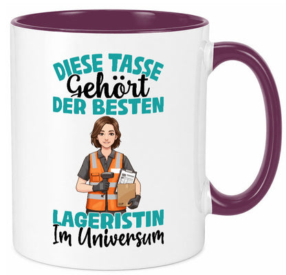 Im Universum: Lageristin | Beruf Lager Arbeiterin Humor Arbeit Kollegen Büro Tasse