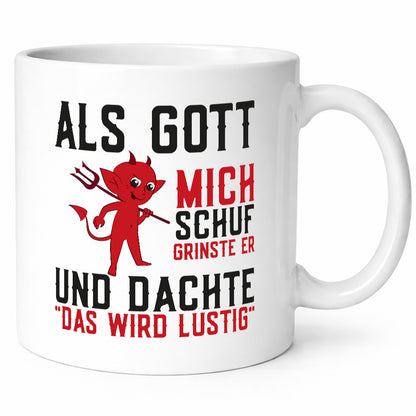 Als Gott mich Schuh | Das wird Lustig Teufel Geschenk Humor Geschenkidee