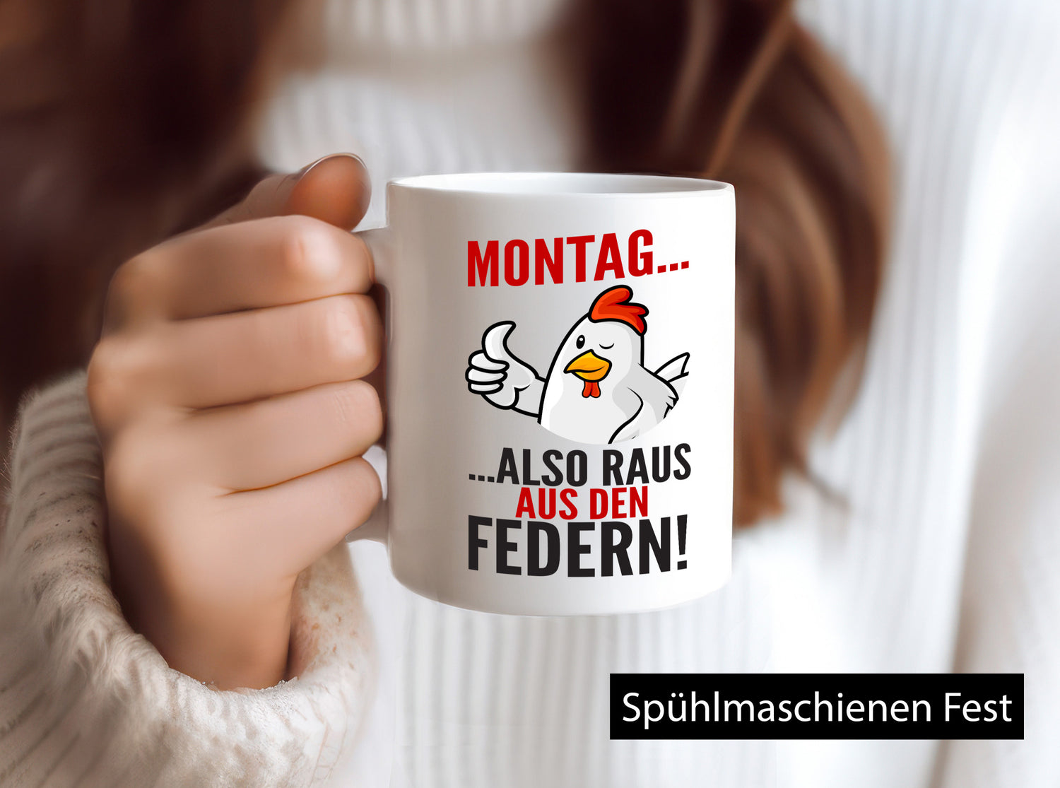 Montag raus ausden Federn | Hühnerstall Bauer lustiger Spruch Geschenk Humor