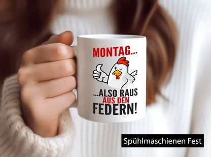 Montag raus ausden Federn | Hühnerstall Bauer lustiger Spruch Geschenk Humor