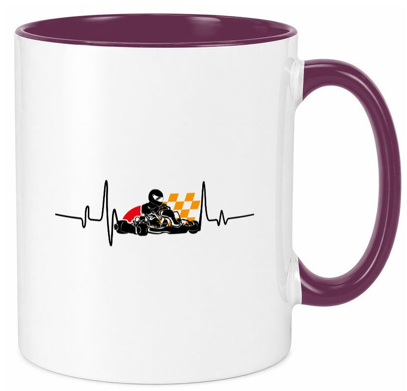 Go Kart Herzschlag | Kartsport Fan Fahrer Motor Geschenk Humor Geschenkidee Tasse