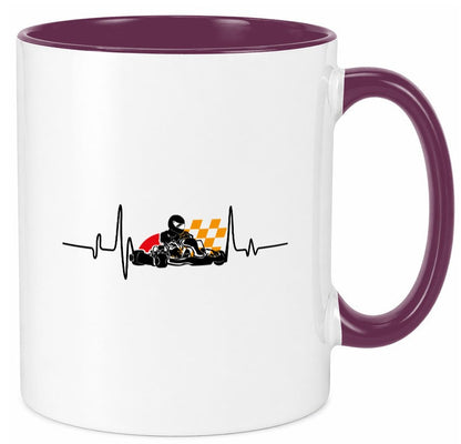 Go Kart Herzschlag | Kartsport Fan Fahrer Motor Geschenk Humor Geschenkidee Tasse