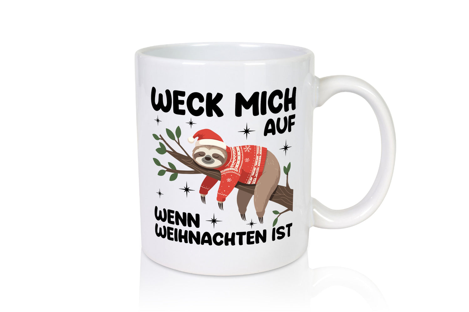 Weck mich auf wenn Weihnachten ist | v2 Humor Geschenkidee Tasse