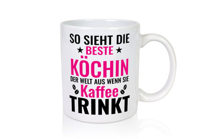 Kaffee trinkt: Köchin | Chefköchin Chefkoch Humor Arbeit Kollegen Büro