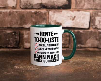 Rente To-Do-Liste | Rentner Tasse Enkel verwöhnen Geschenk Ruhestand Jubiläum
