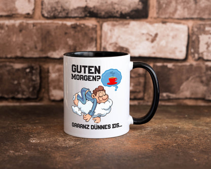 Ganz dünnes Eis | Morgenmuffel Tasse Kaffeetrinker Geschenkidee Humor