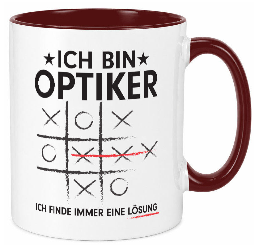 Löse Probleme: Optiker | Augenoptiker Geschenkidee Humor Tasse