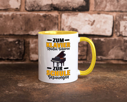 Zum Klavier spielen geboren zur Schule gezwungen v2 lustiger Spruch Geschenk