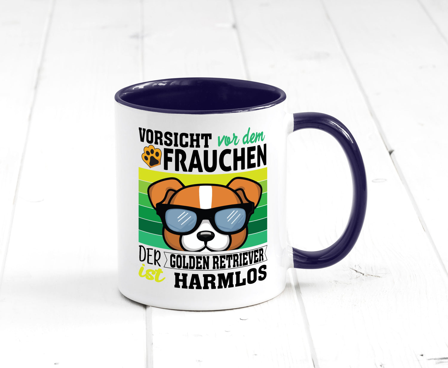 Vorsicht vor dem Frauchen Golden Retriever ist Harmlos lustiger Spruch Geschenk