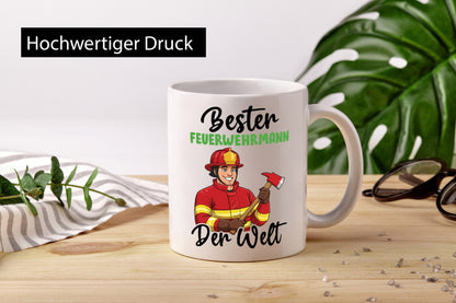 Bester Feuerwehrmann | Feuerwehr v2 Humor Geschenkidee Tasse