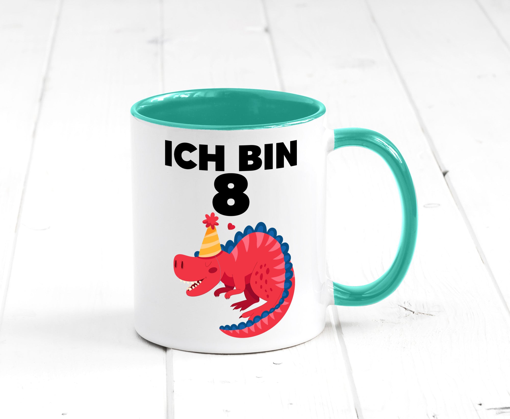8. Geburtstag | Dino Dinosaurier 8 Jahre lustig Geschenkidee Geschenk Tasse