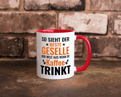 Kaffee trinkt: Geselle | Handwerker lustig Humor Geschenkidee Geschenk Tasse