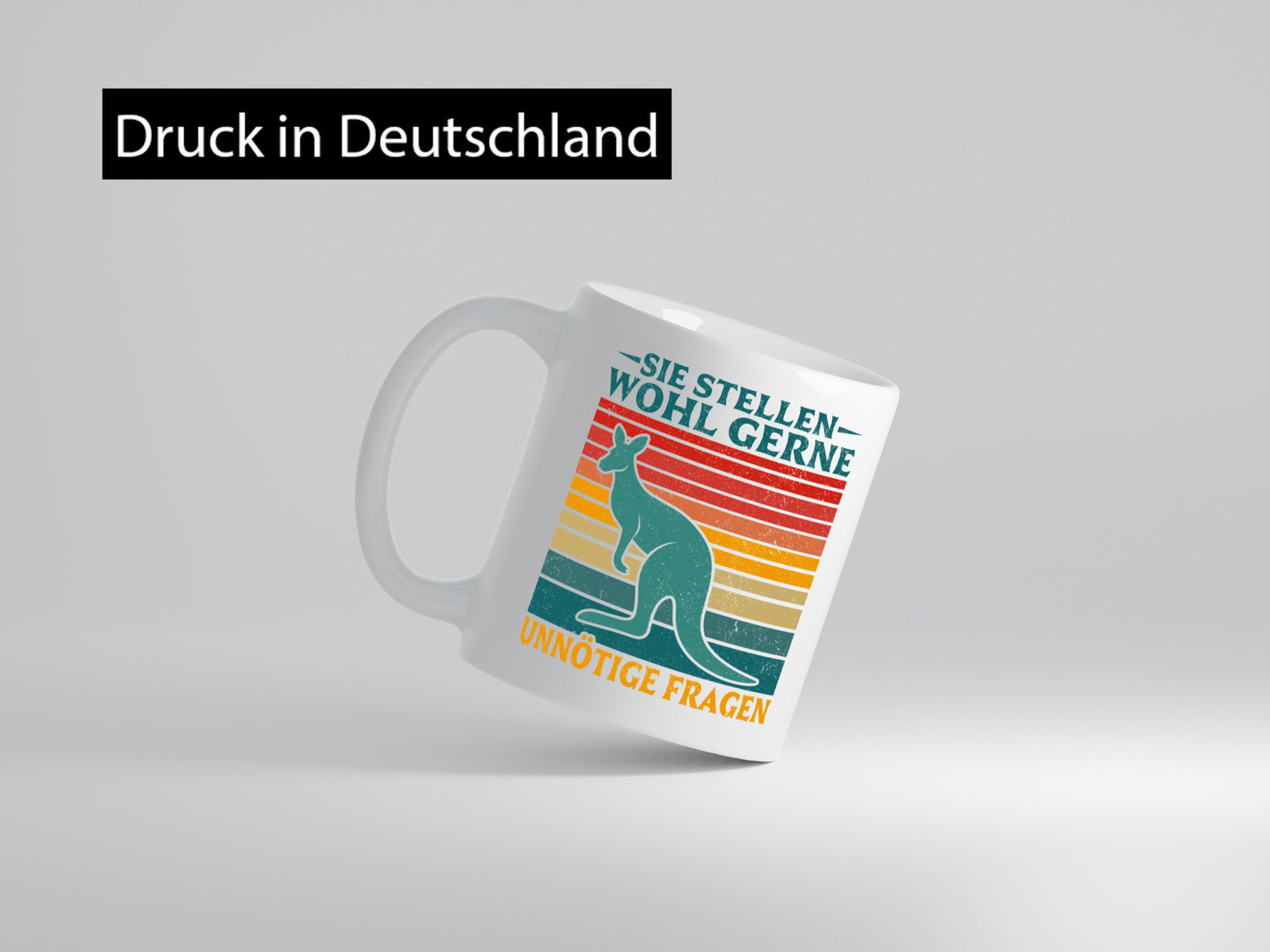 Unnötige Fragen stellen | Känguru Geschenkidee Humor Tasse