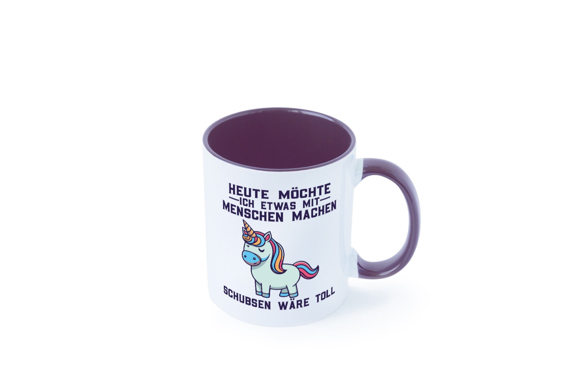 Heute möchte ich Menschen schubsen | Einhorn v2 Geschenk Humor Geschenkidee