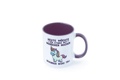 Heute möchte ich Menschen schubsen | Einhorn v2 Geschenk Humor Geschenkidee