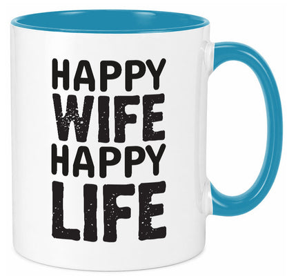 Happy Wife | Ehemann Tasse Ehefrau Humor Statement Geschenkidee