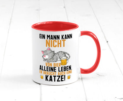 Von Bier leben | Mann braucht eine Katze Katzenliebhaber Geschenk Tierliebhaber