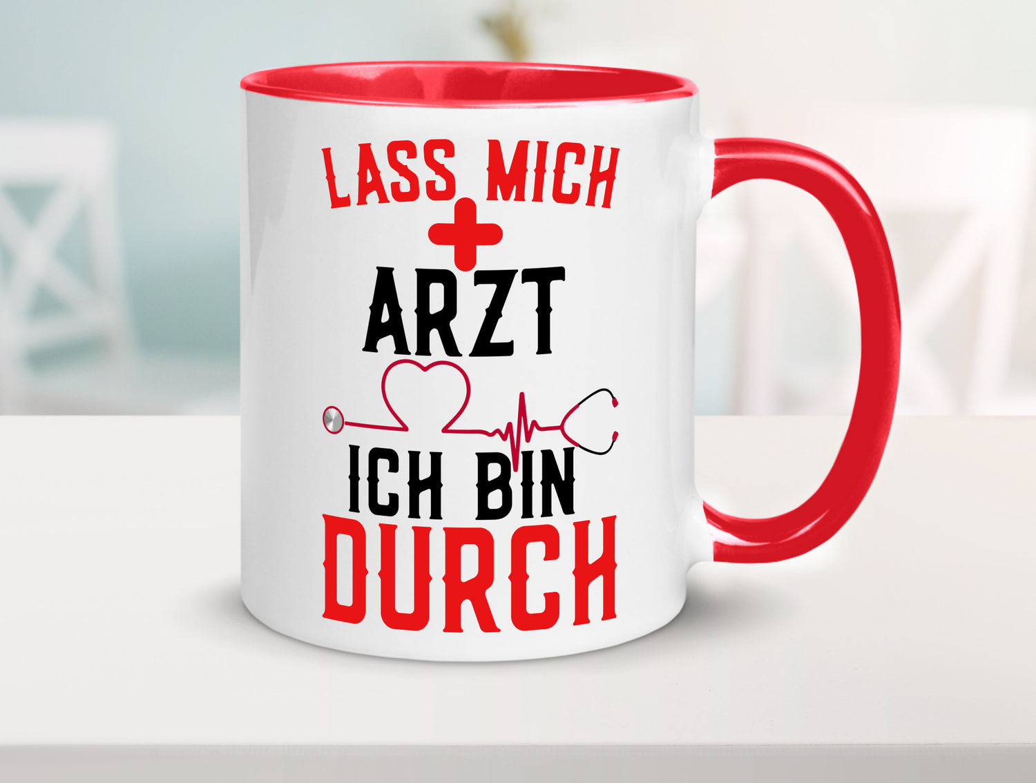 Arzt | Lass mich durch Herz Doktor Krankenhaus Puls Humor Geschenkidee Tasse