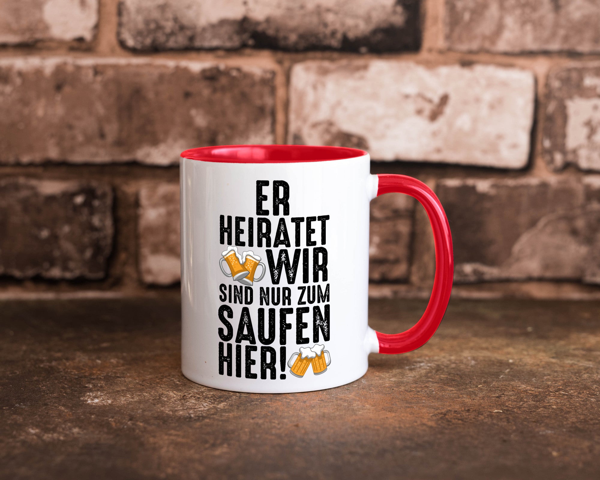 JGA | Er heiratet Junggesellenabschied Polterabend v2 lustiger Spruch Geschenk