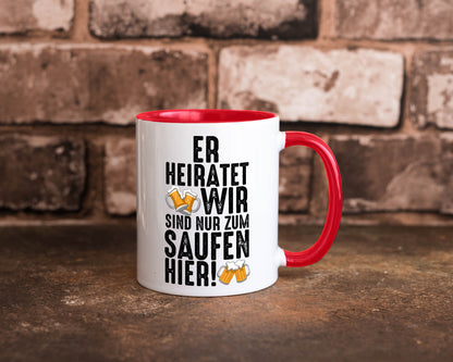 JGA | Er heiratet Junggesellenabschied Polterabend v2 lustiger Spruch Geschenk