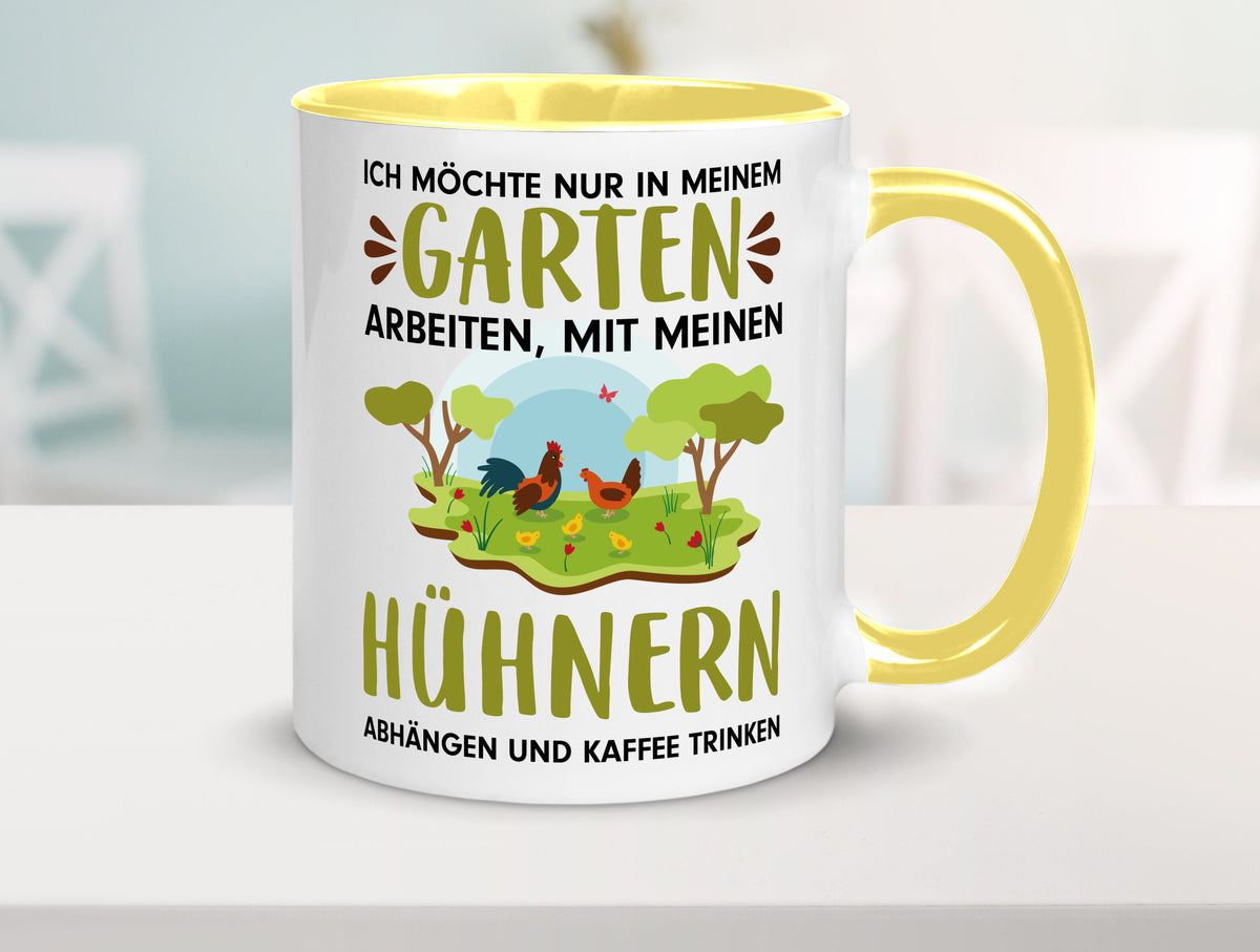 Garten Hühner | Gartenarbeit Tasse Bauernhof Spruch lustiger Geschenk Arbeit