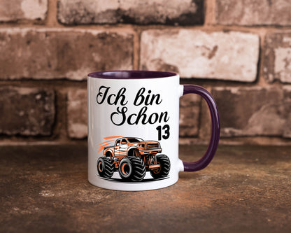 13. Geburtstag | Monster truck 13 Jahre Geschenkidee Humor Tasse