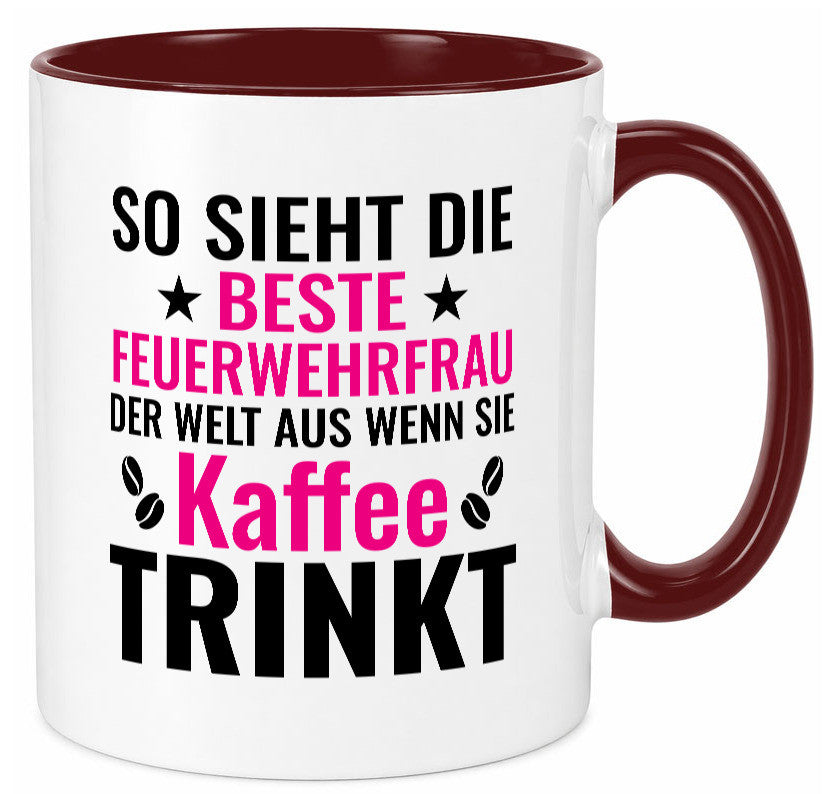 Kaffee trinkt: Feuerwehrfrau | Feuerwehr Geschenkidee Humor Tasse