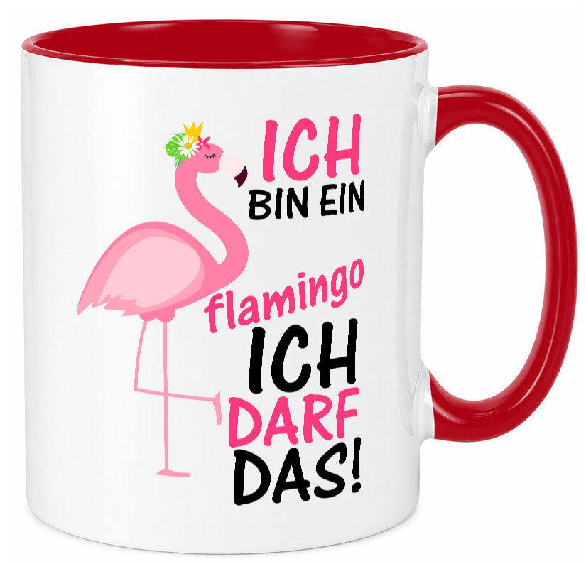 Ich bin ein Flamingo | Tier-Comic lustiger Spruch Blume Geschenk Tierliebhaber Tasse