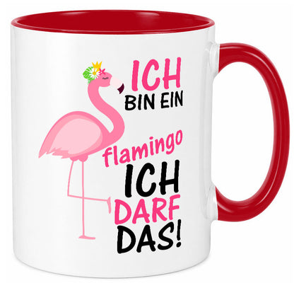 Ich bin ein Flamingo | Tier-Comic lustiger Spruch Blume Geschenk Tierliebhaber Tasse
