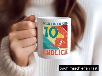 10. Geburtstag | 10 Jahre Wild und Frech Humor Geschenkidee Tasse