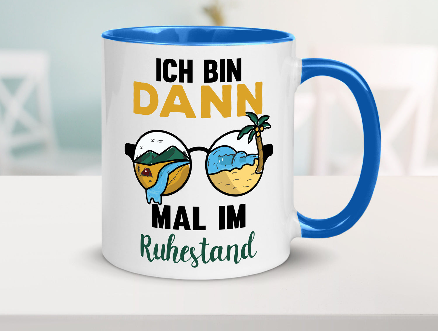 Bin dann mal im Ruhestand | Sonnenbrille Palme Meer lustig Jubiläum Geschenk