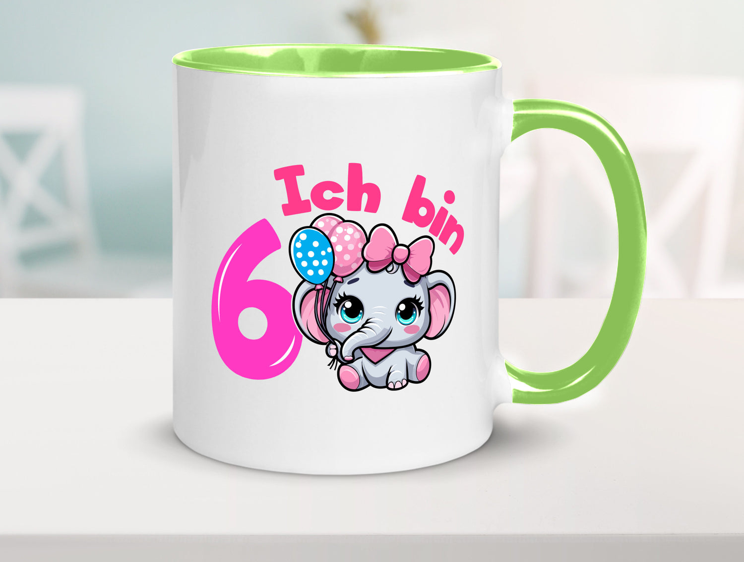 6. Geburtstag | 6 Jahre Elefant Mädchen Humor Geschenkidee Tasse