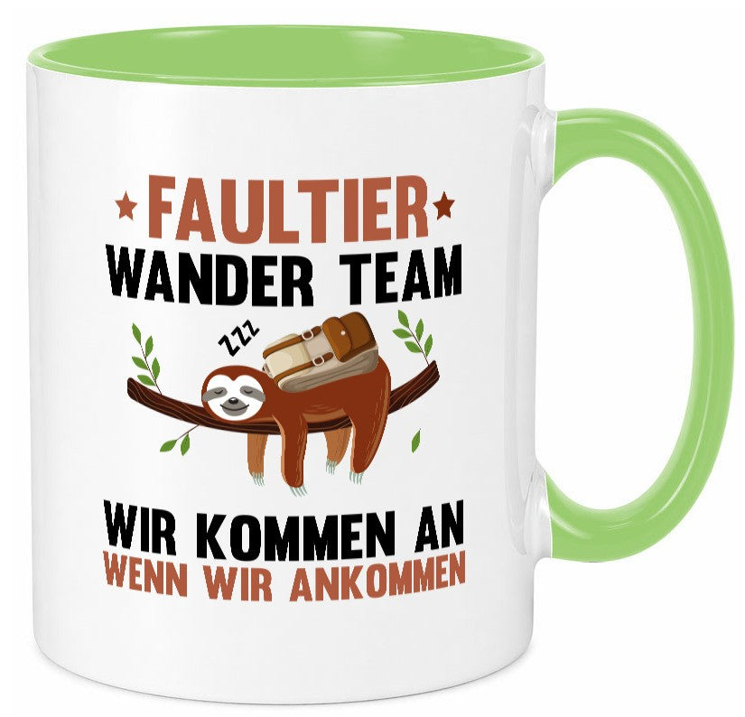 Faultier Wanderteam | Spruch Motiv Wandern lustig Tierliebhaber Humor Geschenk Tasse